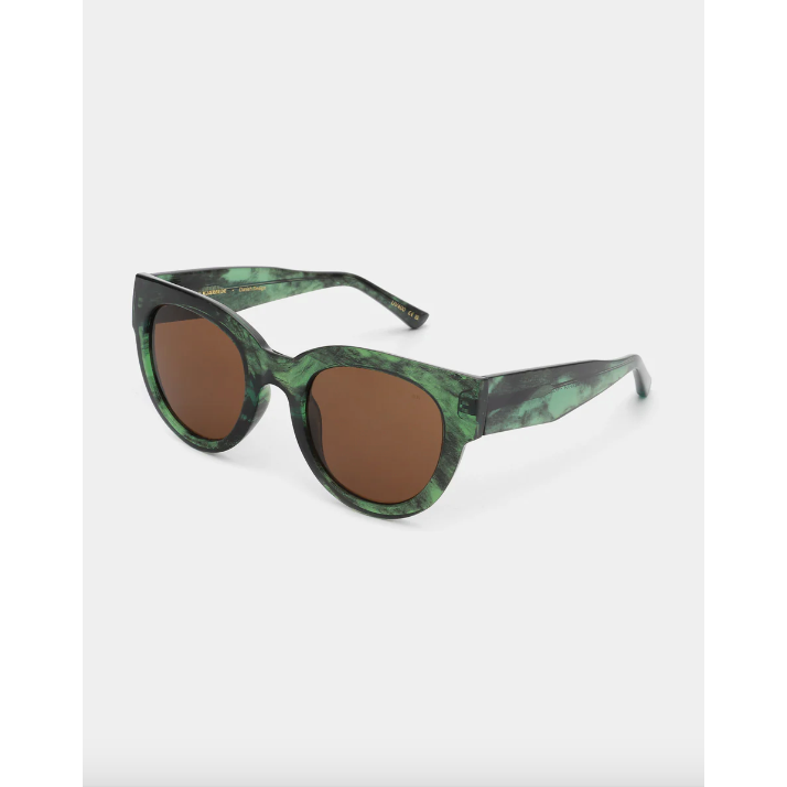 LILLY Large Round Frame Sunglasses Green