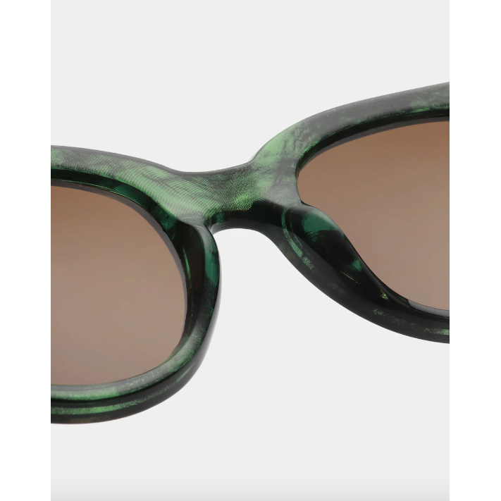 LILLY Large Round Frame Sunglasses Green