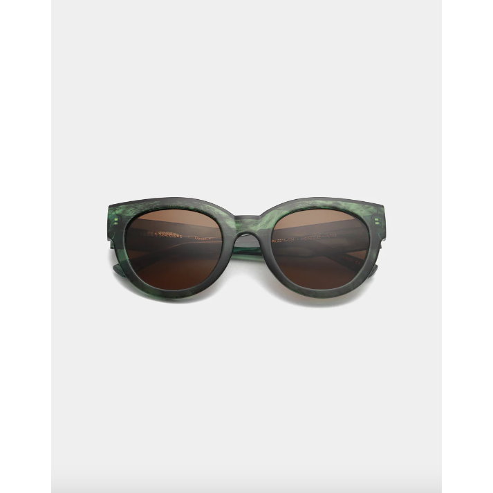 LILLY Large Round Frame Sunglasses Green