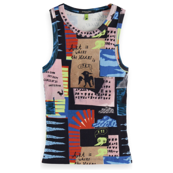 Printed Tank Mulitcolour Scotch Print
