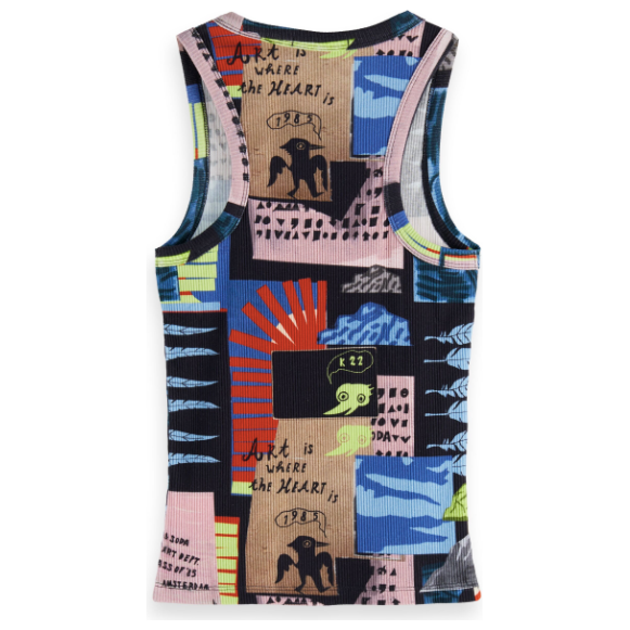 Printed Tank Mulitcolour Scotch Print