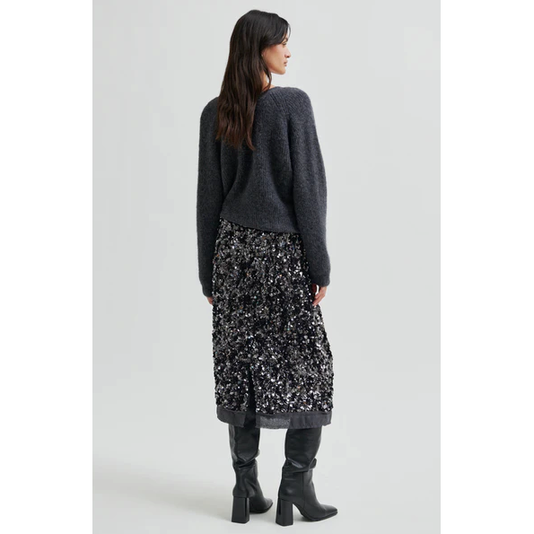 Shiny Skirt Gunmetal