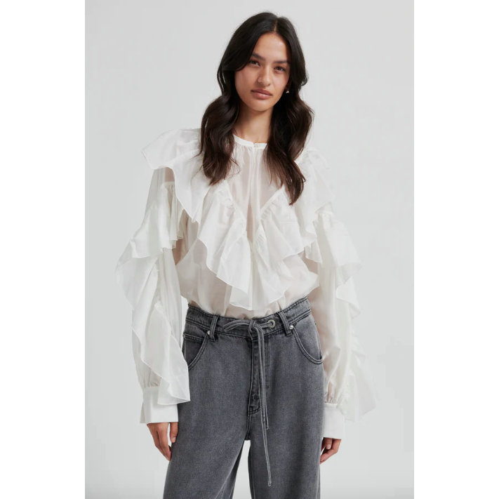 Fria Frill Blouse Cream