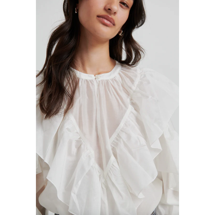 Fria Frill Blouse Cream
