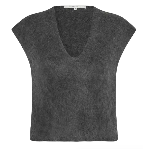 Camryn Knit Vest Dark Grey