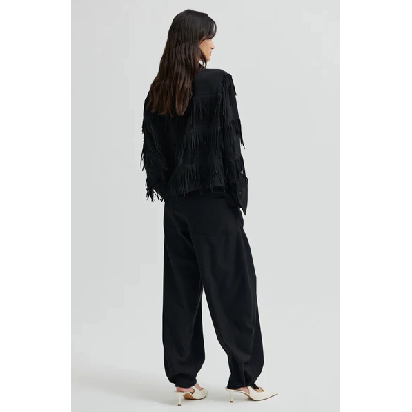 Dancing Fringed Cropped Shirt Black