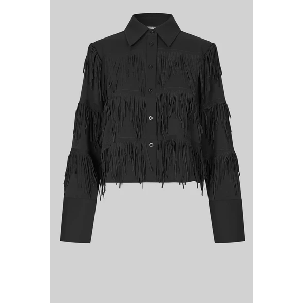 Dancing Fringed Cropped Shirt Black