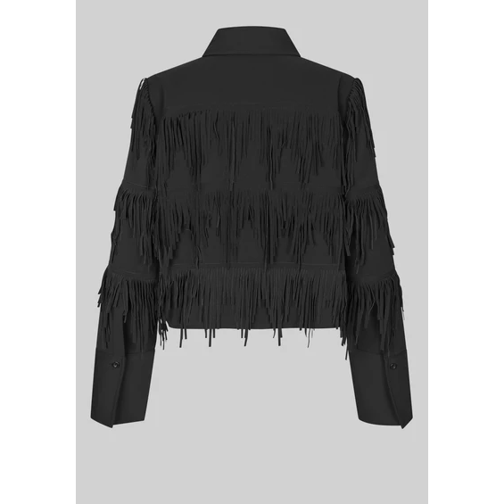 Dancing Fringed Cropped Shirt Black