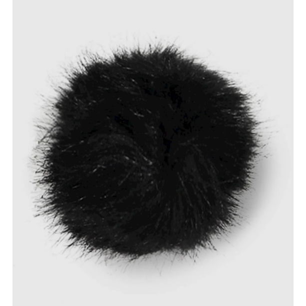 POM POM Faux Fur Detachable Black