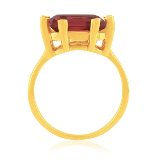 Square Claw Ring Ruby Red