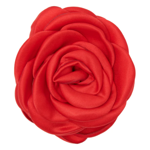 Small Satin Rose Claw Hairclip Red