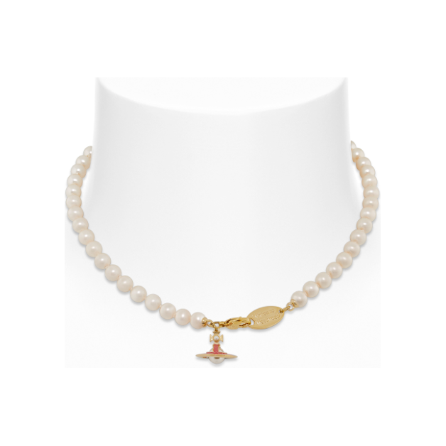 Simonetta Pearl Necklace Gold/Pink
