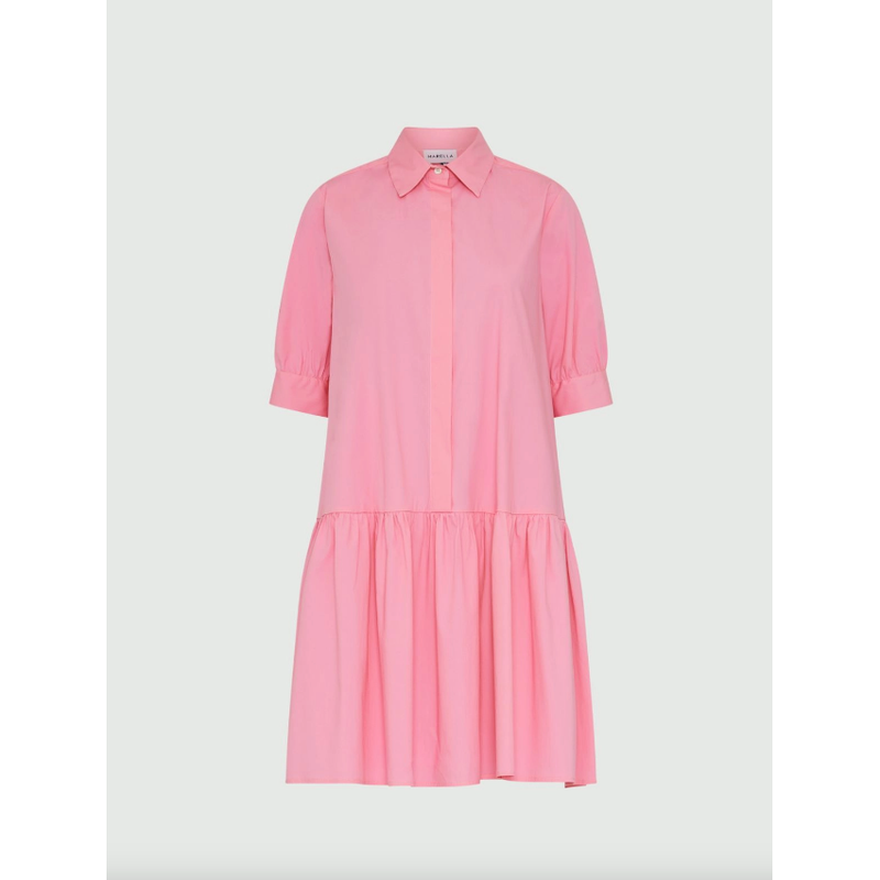 EBERT Frill Hem Cotton Dress Pink