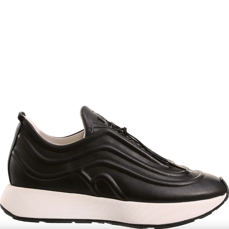 Fin Leather Trainers Black