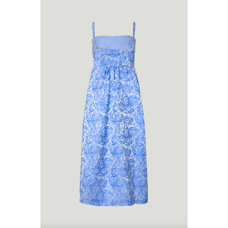 ALVINA Rose Jacquard Dress Blue