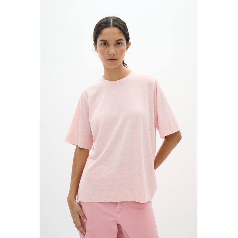 UtaIW Boxy Base Tee Melange Pale Pink