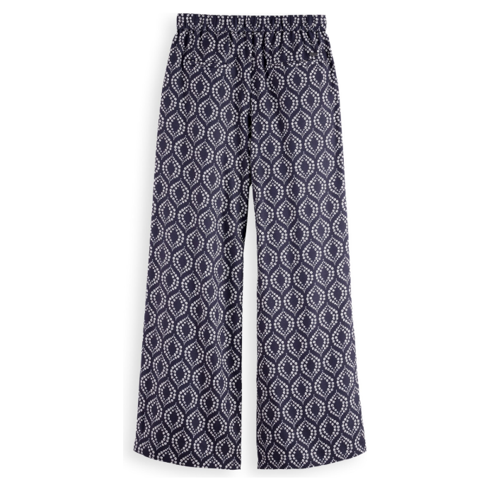 Eleni Printed Wide Leg Pyjama Pants Navy/White