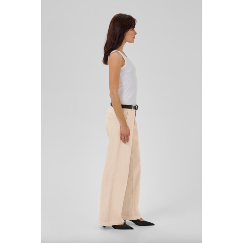 LaraMW 149 Wide Leg Cotton Jeans Ecru