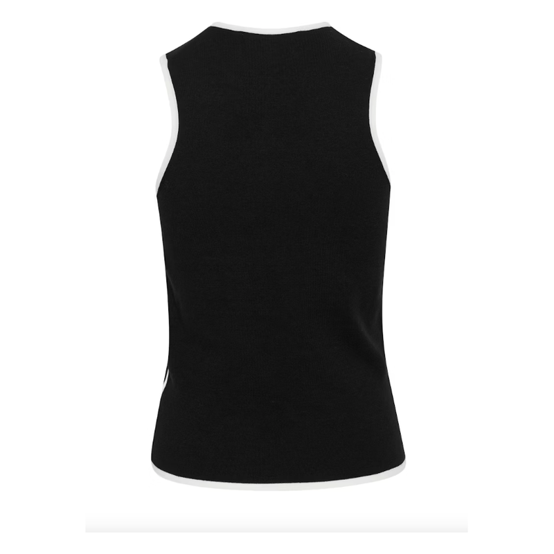 SaccoIW Knitted Tank Top Ecru/Black