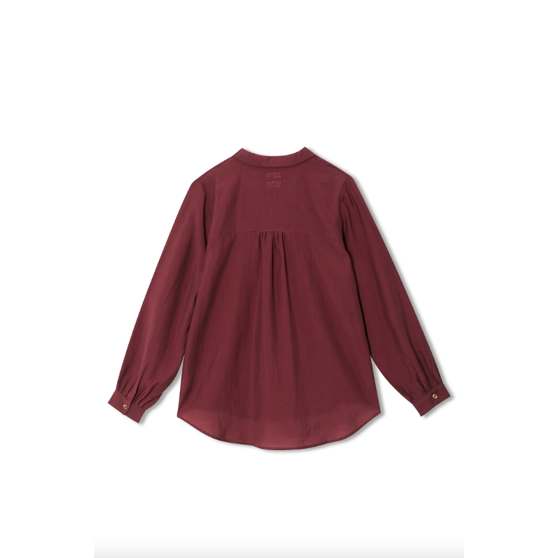 Ruffle Detail Miley Blouse Wine