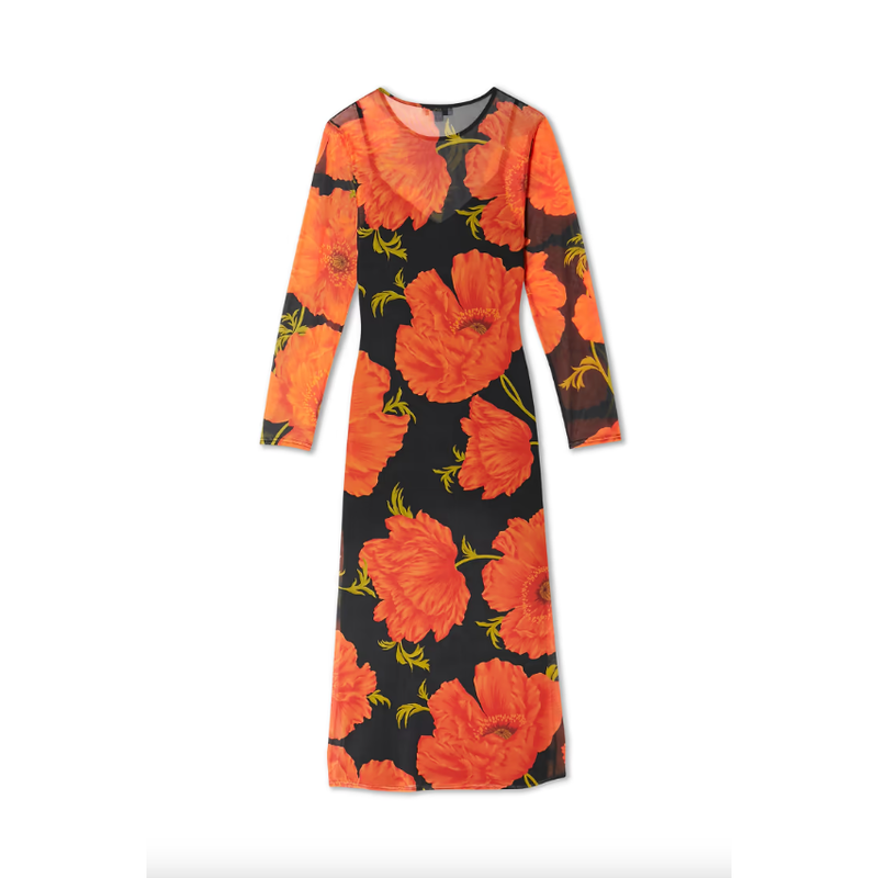 Aria Mesh Poppy Dress Black