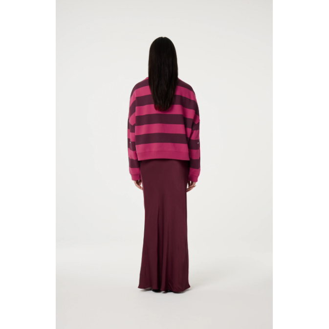 Ronny Sweater Stripe Burgundy Pink