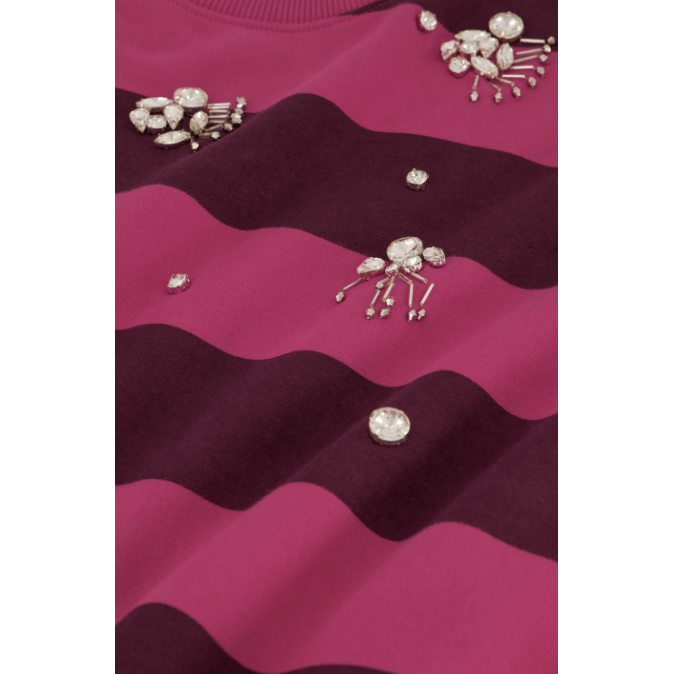 Ronny Sweater Stripe Burgundy Pink