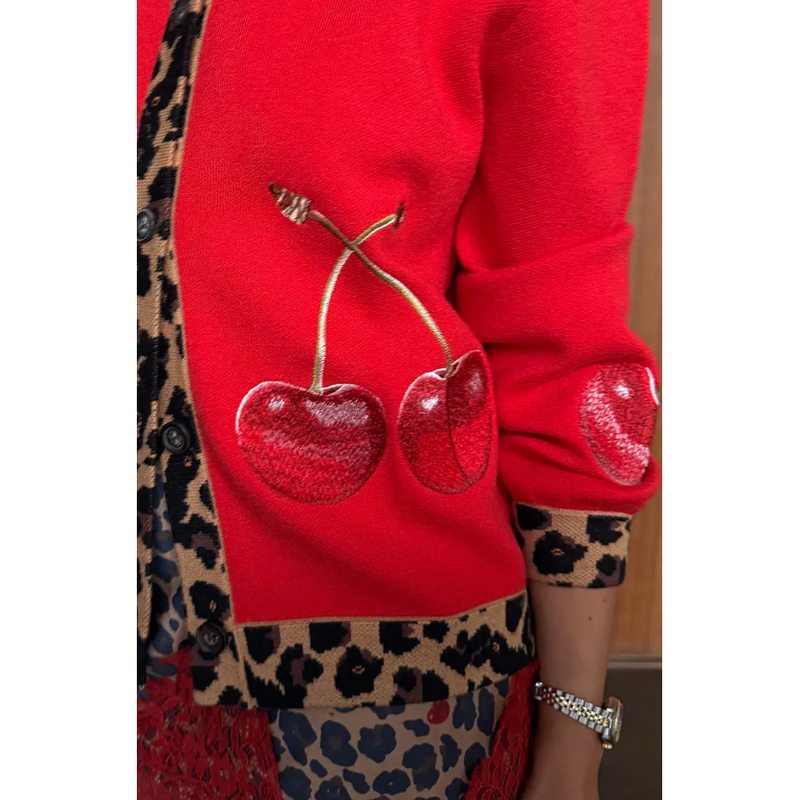 Cherry Holly Cardigan Leopard
