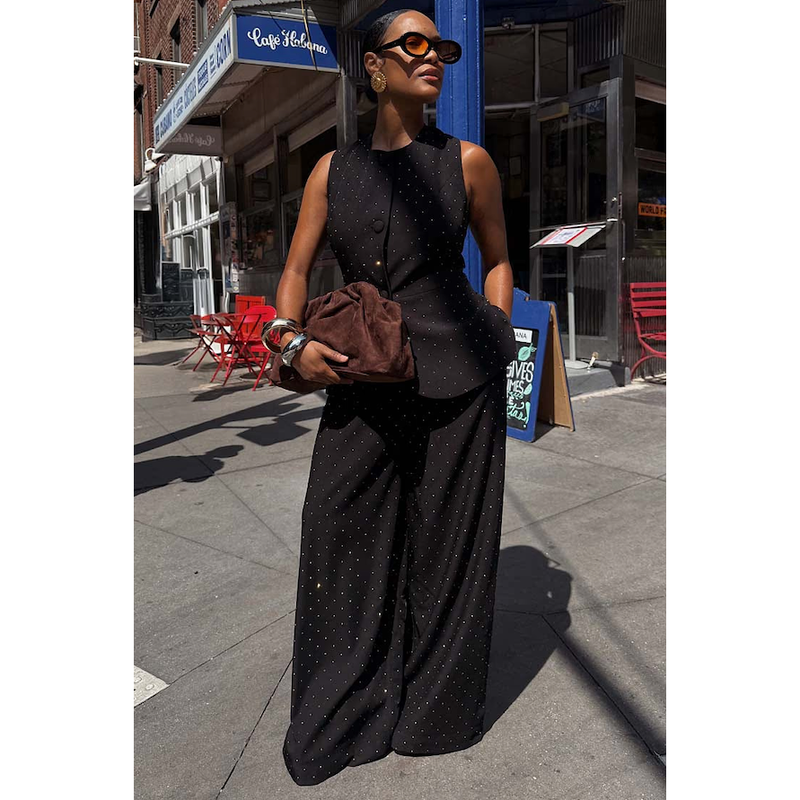 Black Hotfix Sol Waistcoat