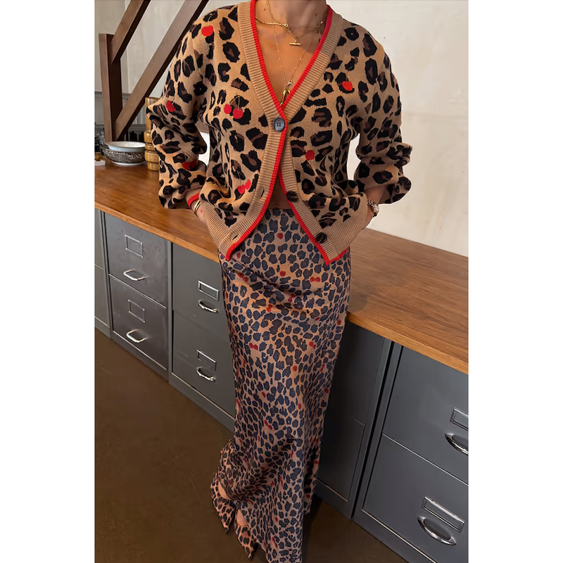 Cherry Leopard Dorris Skirt