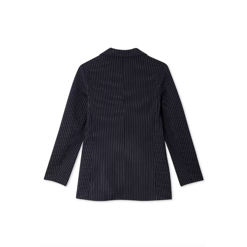 Pinstripe Embroidered Taylor Blazer