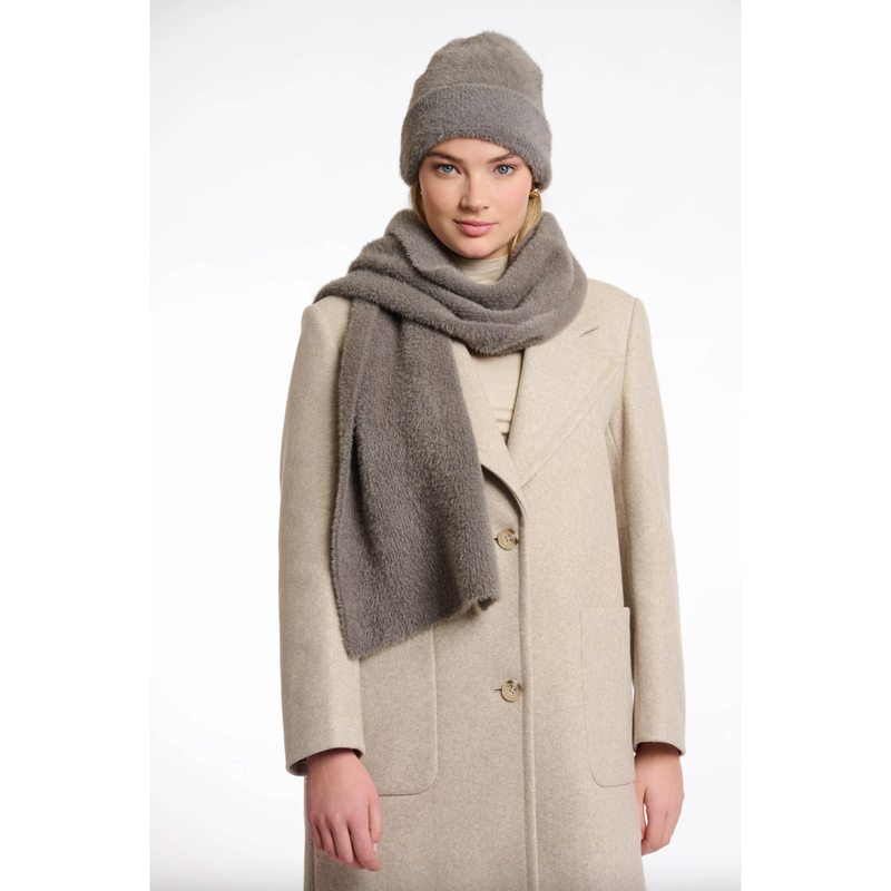 Leah Knitted Scarf Taupe
