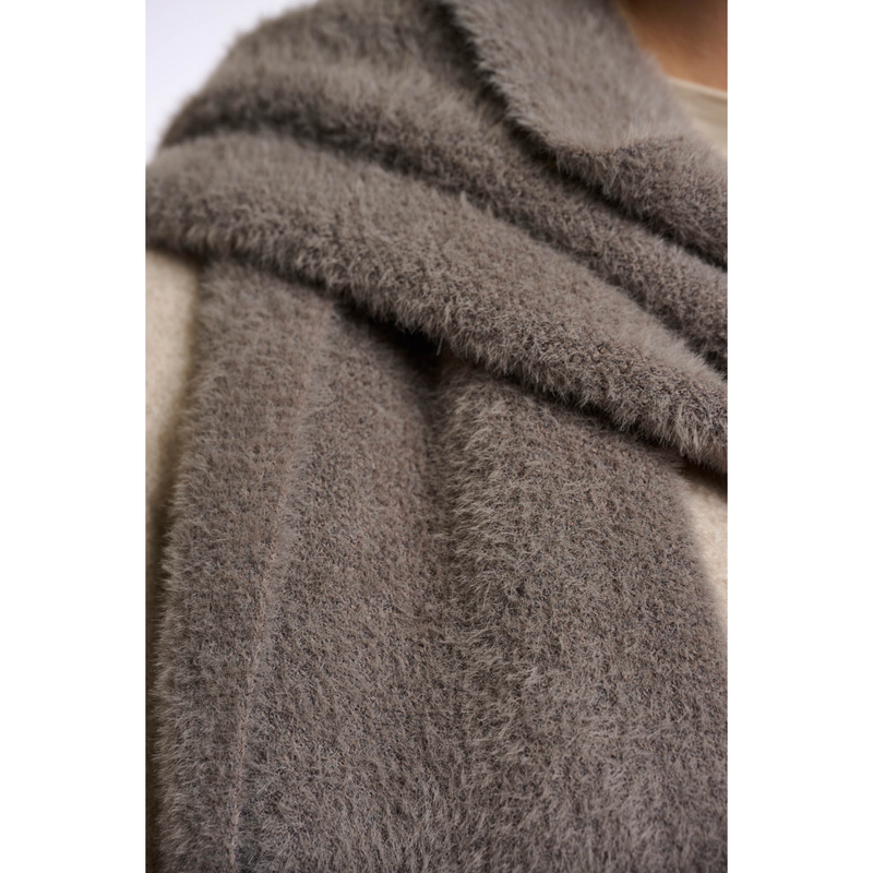 Leah Knitted Scarf Taupe