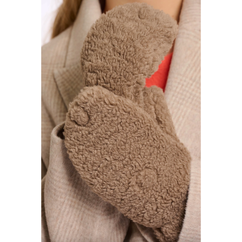 Aleida Teddy Gloves Toffee