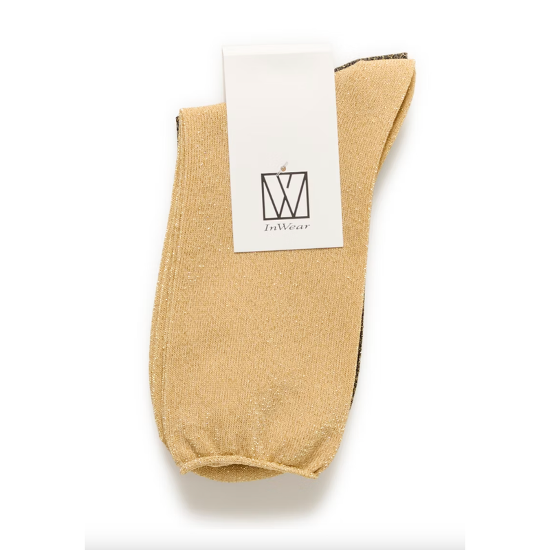 CozyIW Glitter Socks Gold