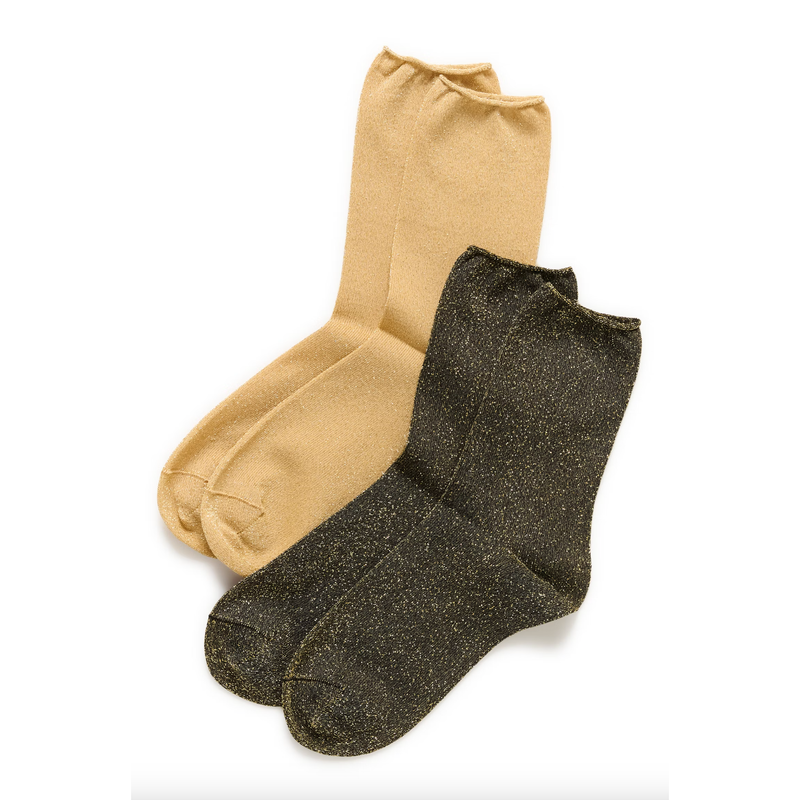 CozyIW Glitter Socks Gold