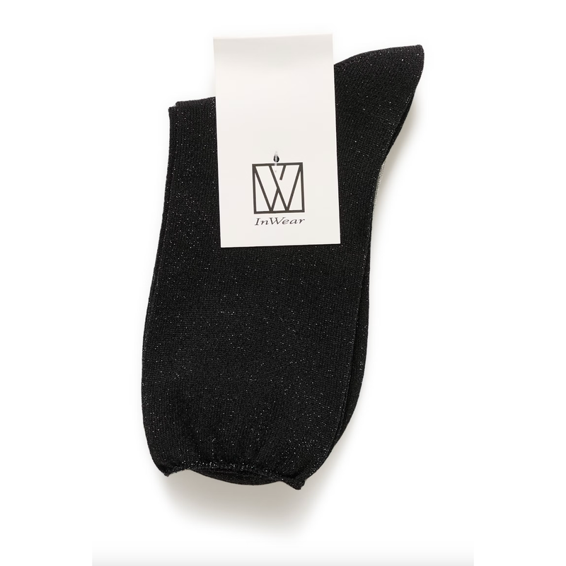 CozyIW Glitter Socks Black/Silver