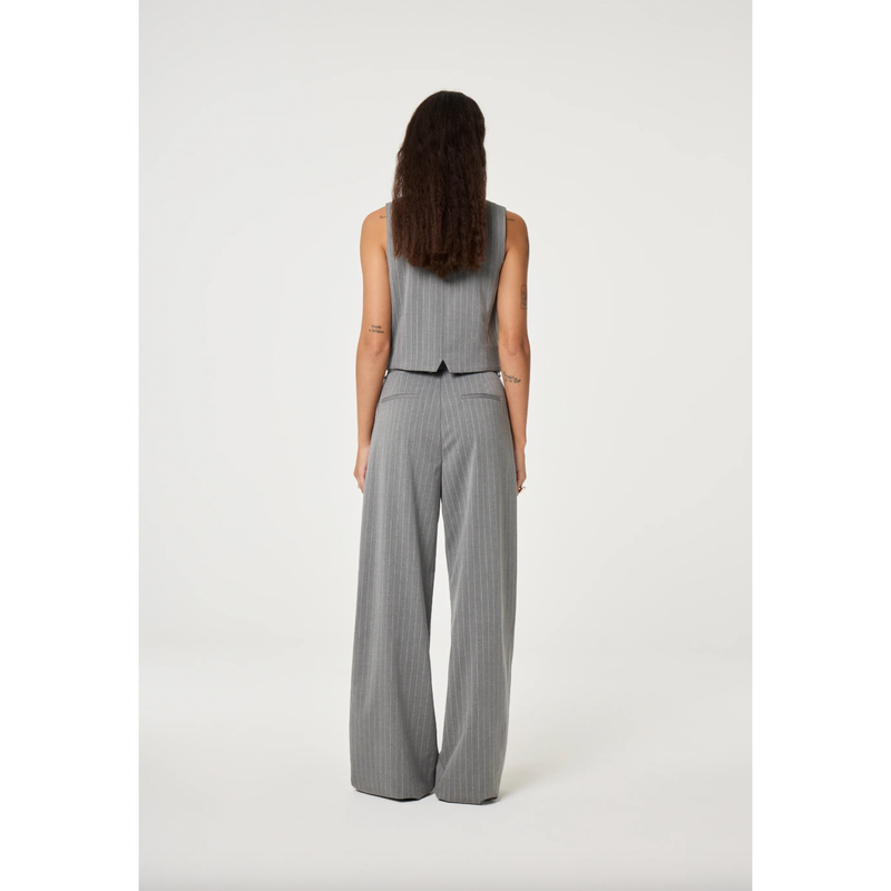 Charlie Embellished Pinstripe Trousers Grey Melange