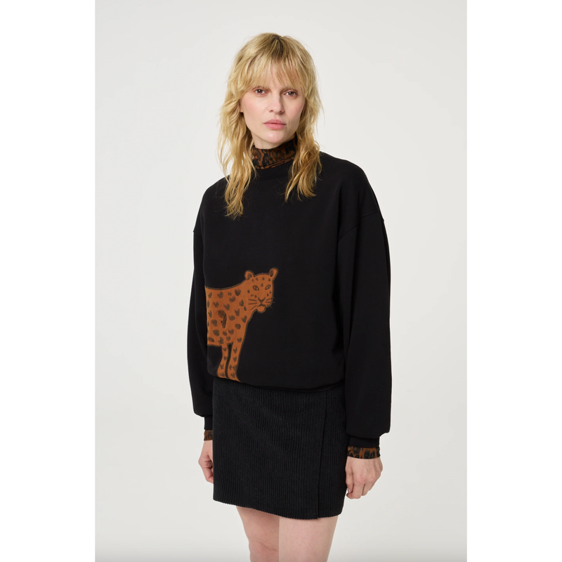 Archie Leopard Sweatshirt Black
