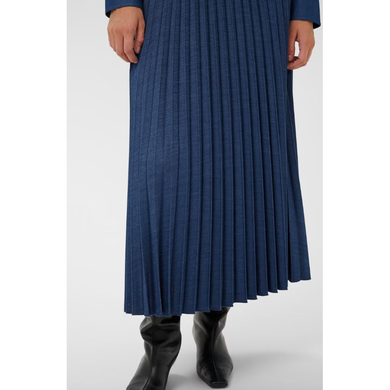 CherrieIW Pleated Denim Skirt Dark Denim