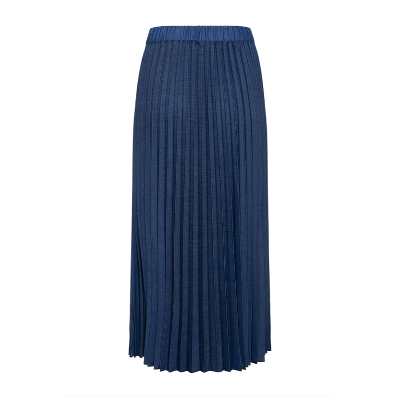 CherrieIW Pleated Denim Skirt Dark Denim