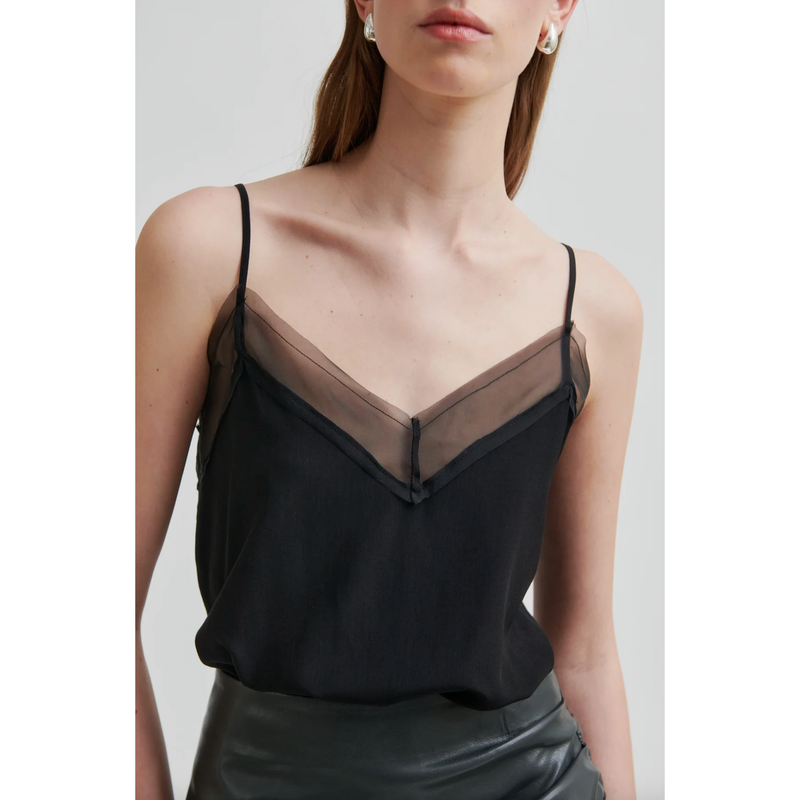 Diaz Strap Top Black