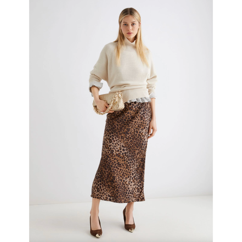 Albany Viscose Midi Skirt Leopard