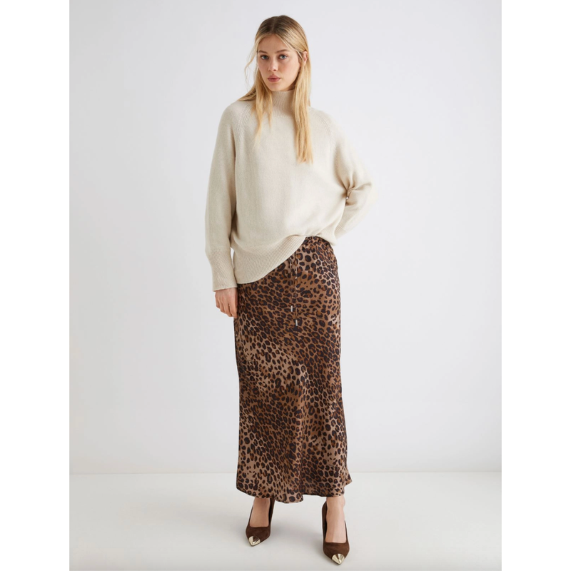 Albany Viscose Midi Skirt Leopard