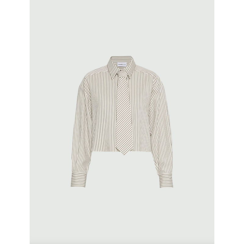 Duke Twill Stripe Shirt with Tie Stripe