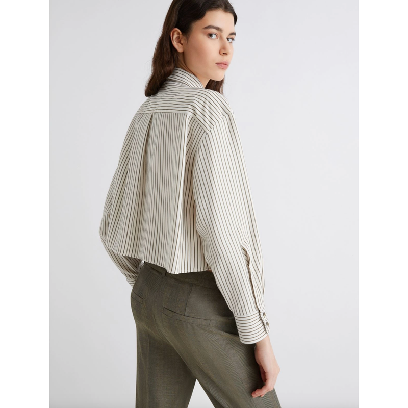 Duke Twill Stripe Shirt with Tie Stripe