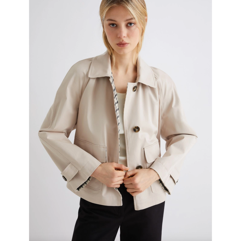 Darsena Reversible Short Raincoat Stone