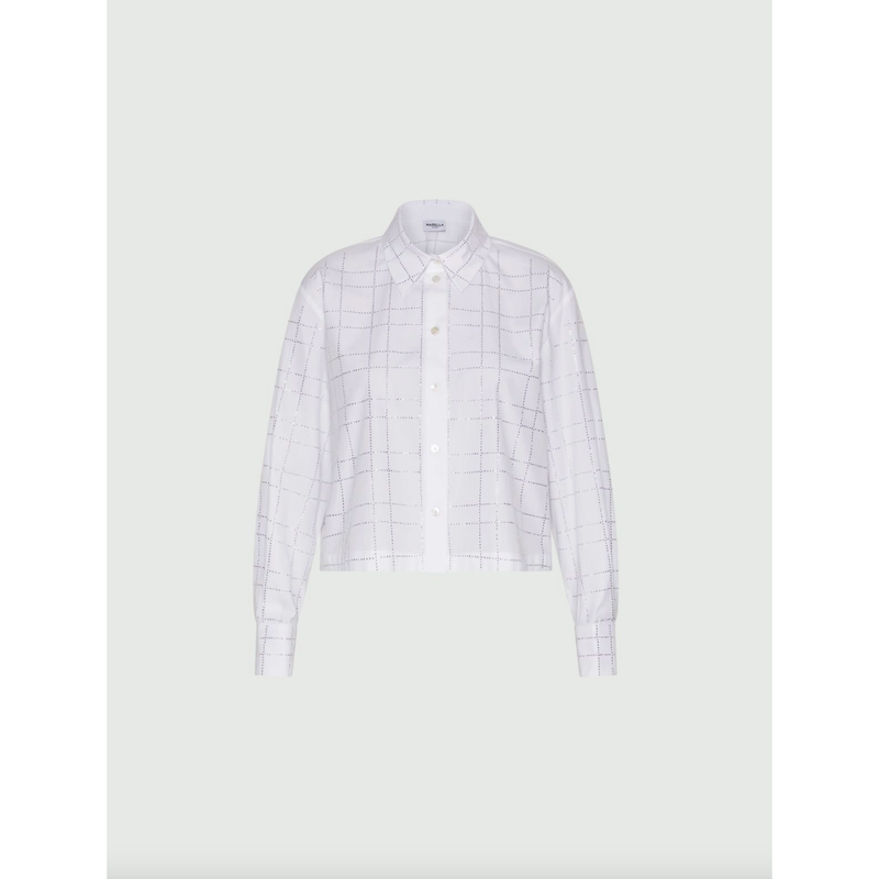 Acume Cotton Rhinestone Shirt White
