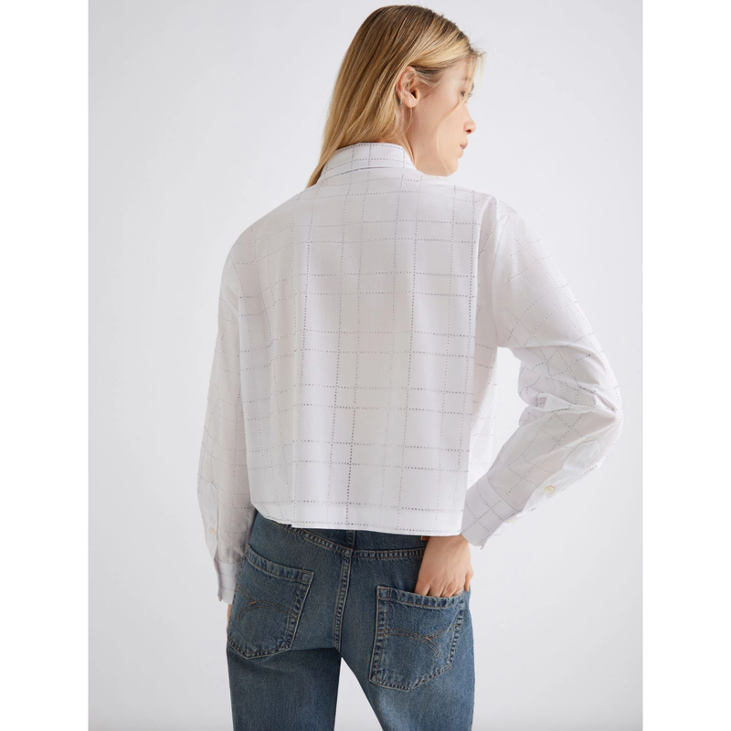 Acume Cotton Rhinestone Shirt White