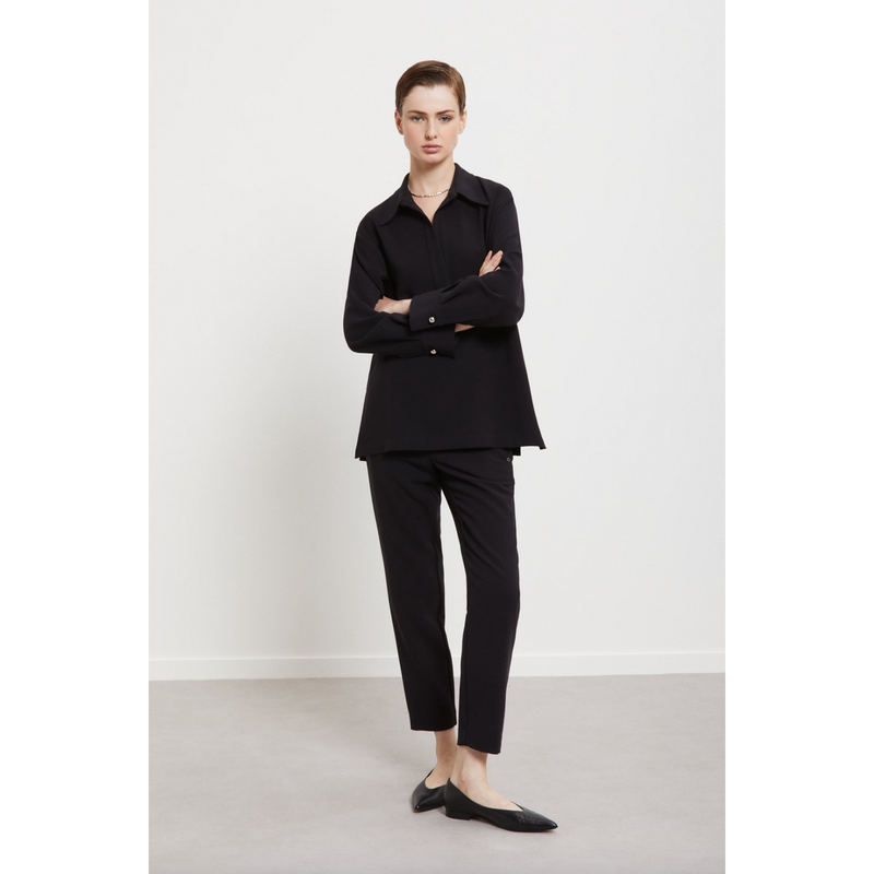 V-Neck Shirt Tunic Black